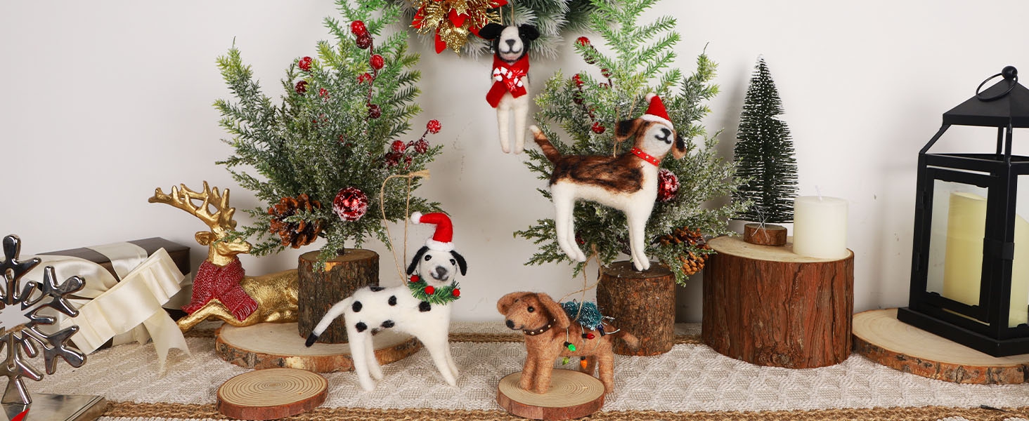 Christmas Felt Dogs Ornaments