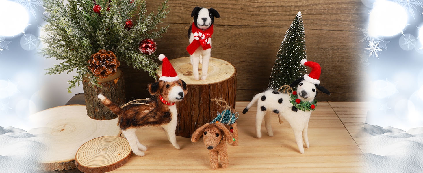 Christmas Felt Dogs Ornaments