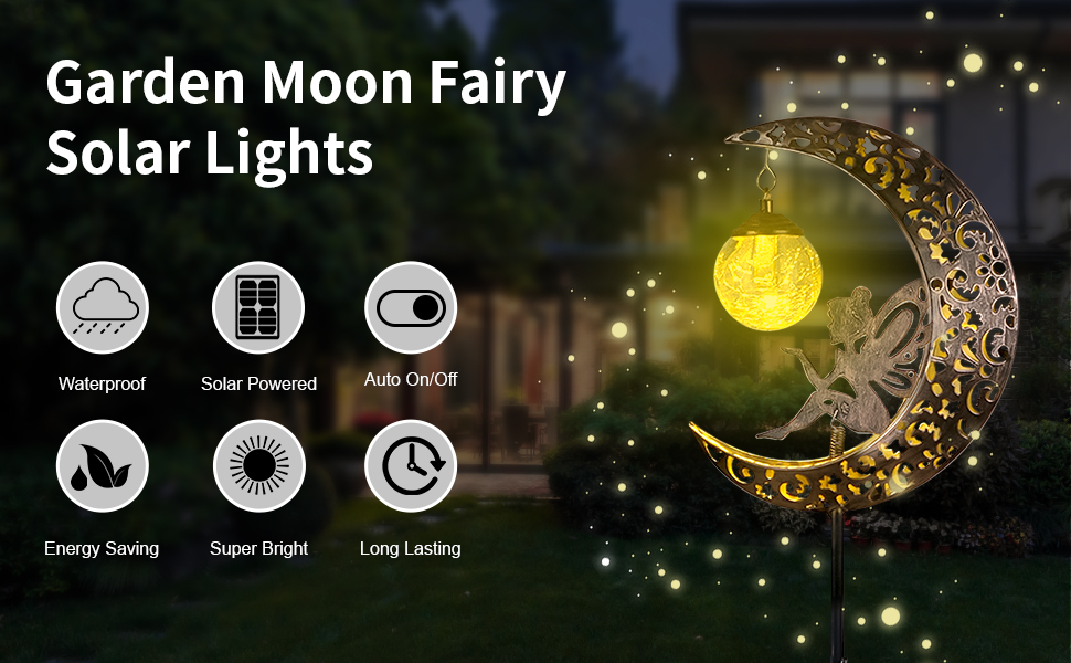 Moon Fairy Crackle Glass Lights