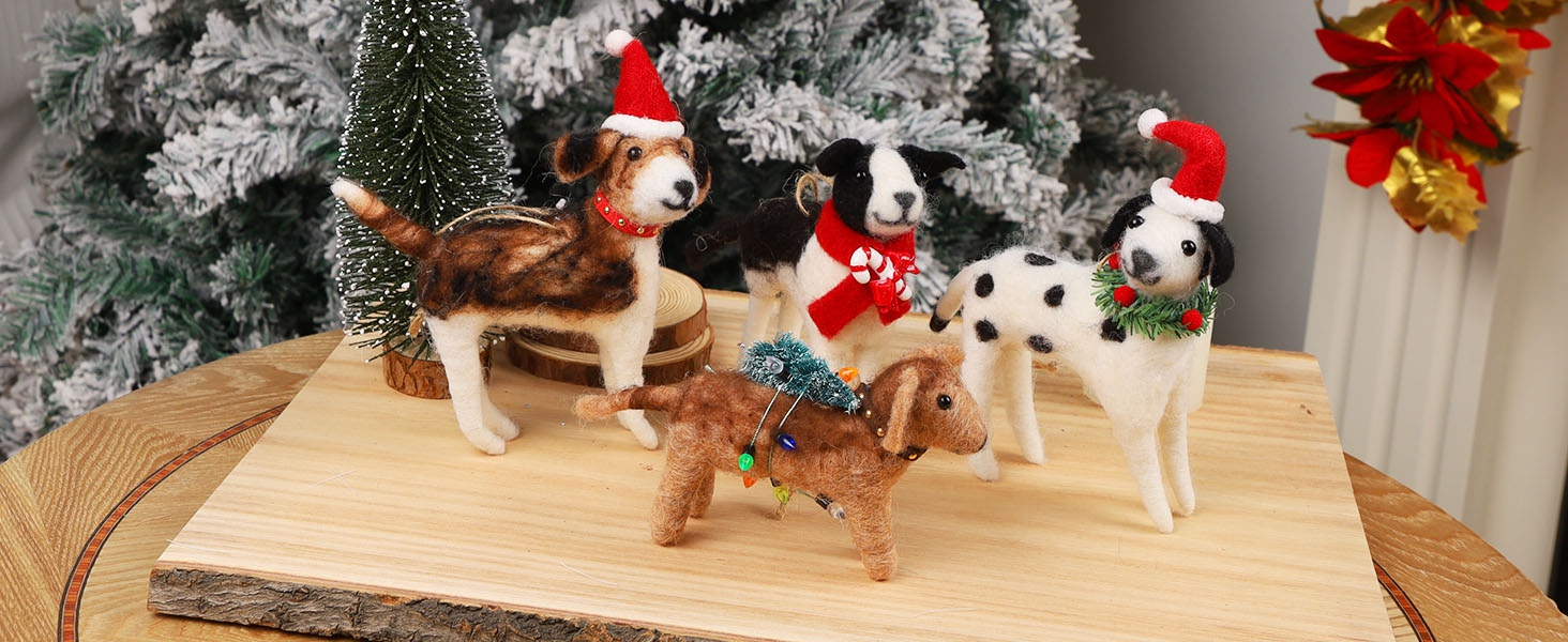 Christmas Felt Dogs Ornaments